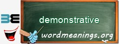 WordMeaning blackboard for demonstrative